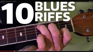 10 MUST LEARN BLUES RIFFS Guitar Lesson [upl. by Aloek]