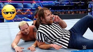 Dean Ambrose Special Guest Referee  AJ Styles vs James Ellsworth  WWE Ustad [upl. by Valerlan]