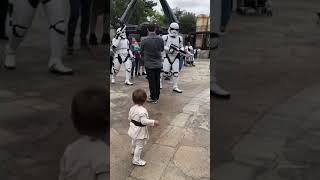 Young Padawan’s Faceoff With Stormtroopers at Galaxy’s Edge [upl. by Maribelle908]