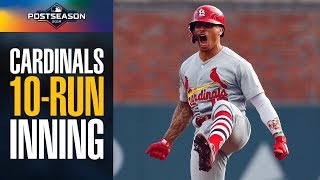 Cardinals score 10 yes TEN runs in first inning of NLDS Game 5 vs Braves  MLB Highlights [upl. by Eiznikcm392]