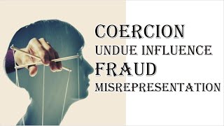 Coercion Undue Influence Fraud Misrepresentation  Indian Contract Act 1872  Law Guru [upl. by Theresita798]