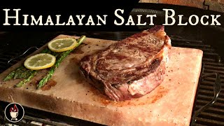 Grilling With A Himalayan Salt Block  Steak Cooked On A Salt Tile [upl. by Ecirtael]