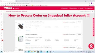 How to Process Order on Snapdeal Seller Account [upl. by Anahoj]