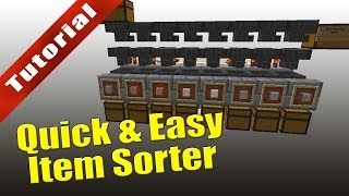 Minecraft  Tutorial Quick amp Easy Item Sorter With Overflow Protection [upl. by Leahci447]