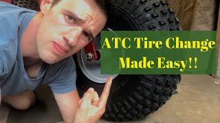 Honda ATC 3 Wheeler Tire Change MADE EASY [upl. by Murial]