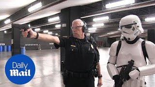 Watch this Stormtrooper try joining the Fort Worth Police force  Daily Mail [upl. by Clayson]