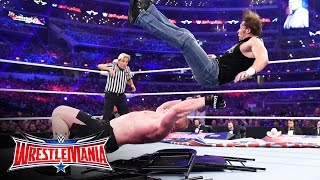 Dean Ambrose vs Brock Lesnar  No Holds Barred Street Fight WrestleMania 32 on WWE Network [upl. by Yorker]