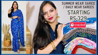 SNAPDEAL Saree Haul Under 600  Lightweight Saree for daily wear  DIMPAL SINGH [upl. by Lydia]