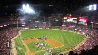 St Louis Cardinals 2011 World Series Game 7  Final Out amp Fireworks [upl. by Ronoel]