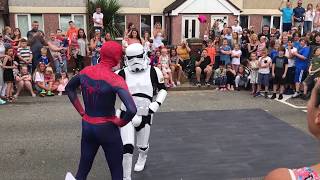 The Best Spiderman amp StormTrooper dance off Ever Boogie Storm [upl. by Tati]