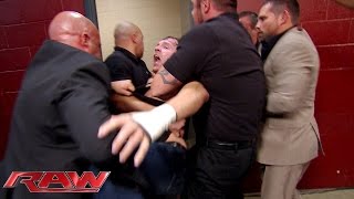 Security restrains a seething Dean Ambrose Raw Sept 22 2014 [upl. by Rambow]