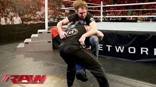 Dean Ambrose welcomes Brock Lesnar’s brutality Raw February 8 2016 [upl. by Dyraj28]