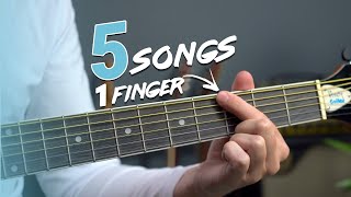 Play 5 EASY Acoustic Guitar Riffs With 1 Finger [upl. by Araas]