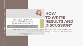 How to write results and discussion  Quantitative Method [upl. by Anrev975]