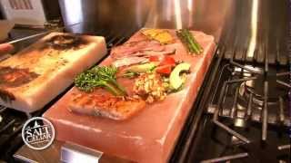 Cooking with a Himalayan Salt Tile  Meat Fish amp Vegetables [upl. by Jephum386]