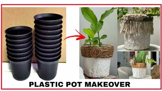 3 Ways to Transform UGLY Plastic Plant PotsNursery Pots Makeover [upl. by Irafat]