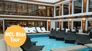 NCL Norwegian Bliss Ship Tour including Haven Forward Facing Penthouse with Balcony [upl. by Nats]