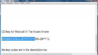 Warcraft III CDKEY password [upl. by Retluoc]