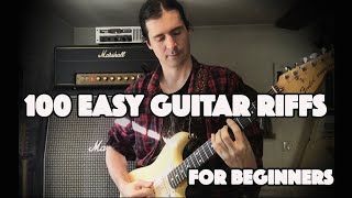 100 Easy Guitar Riffs  TAB [upl. by Alliuqal]