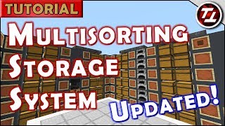 Minecraft Tutorial Automated Silent Storage System with MultiItem Sorting v20 [upl. by Ecaidnac443]